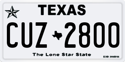 TX license plate CUZ2800