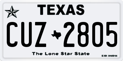 TX license plate CUZ2805