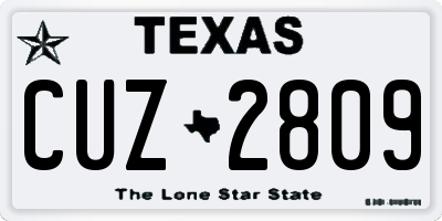 TX license plate CUZ2809