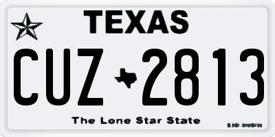 TX license plate CUZ2813