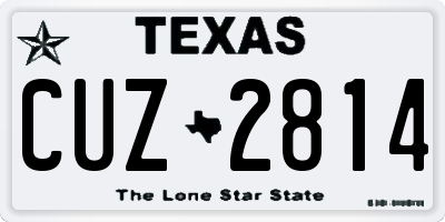 TX license plate CUZ2814