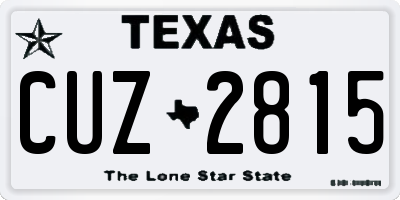 TX license plate CUZ2815