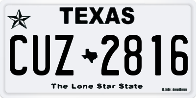 TX license plate CUZ2816
