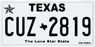 TX license plate CUZ2819
