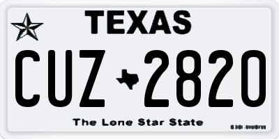 TX license plate CUZ2820