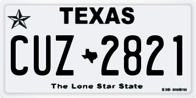 TX license plate CUZ2821