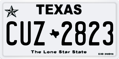 TX license plate CUZ2823