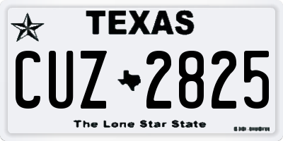 TX license plate CUZ2825