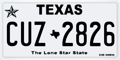 TX license plate CUZ2826