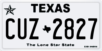 TX license plate CUZ2827
