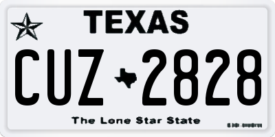 TX license plate CUZ2828
