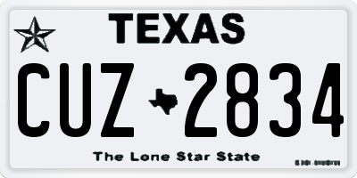 TX license plate CUZ2834