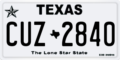 TX license plate CUZ2840