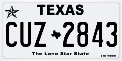 TX license plate CUZ2843