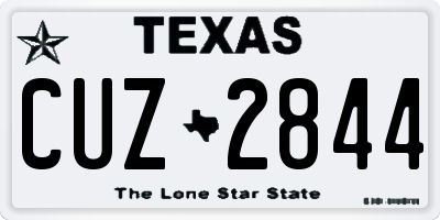 TX license plate CUZ2844