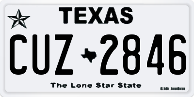 TX license plate CUZ2846