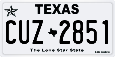 TX license plate CUZ2851
