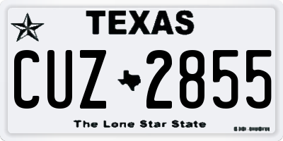 TX license plate CUZ2855