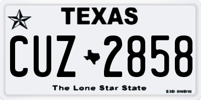 TX license plate CUZ2858
