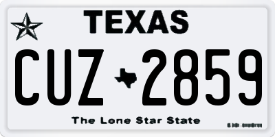 TX license plate CUZ2859
