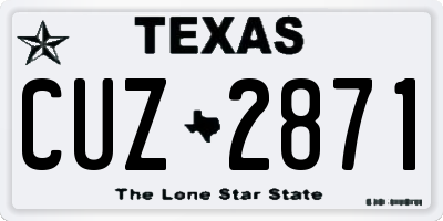 TX license plate CUZ2871