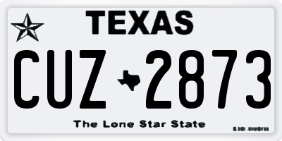 TX license plate CUZ2873