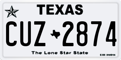 TX license plate CUZ2874