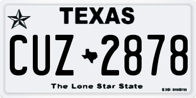 TX license plate CUZ2878