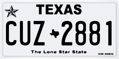 TX license plate CUZ2881