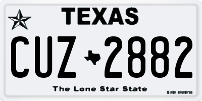 TX license plate CUZ2882