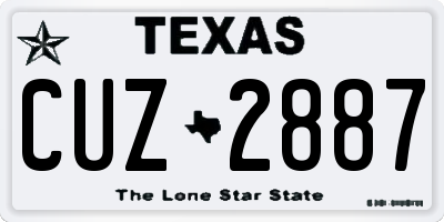 TX license plate CUZ2887