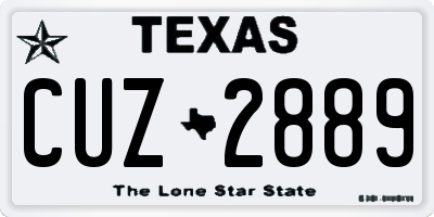 TX license plate CUZ2889