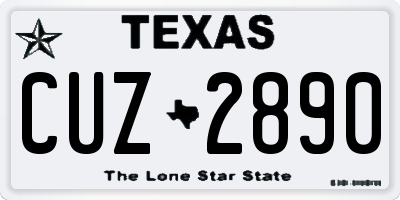 TX license plate CUZ2890