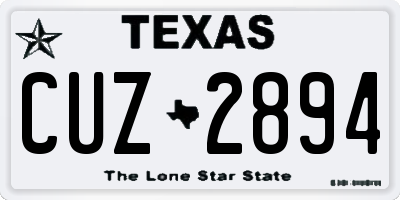 TX license plate CUZ2894