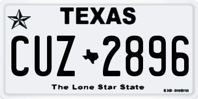 TX license plate CUZ2896