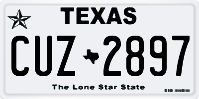 TX license plate CUZ2897