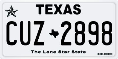 TX license plate CUZ2898