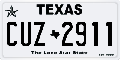 TX license plate CUZ2911