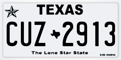 TX license plate CUZ2913