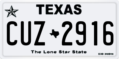 TX license plate CUZ2916