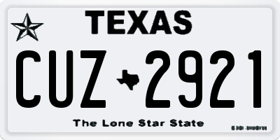 TX license plate CUZ2921