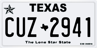 TX license plate CUZ2941
