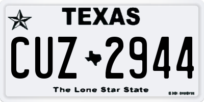 TX license plate CUZ2944