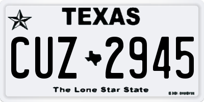 TX license plate CUZ2945
