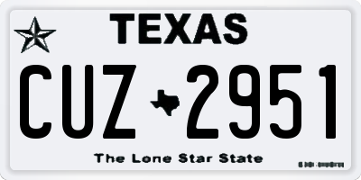 TX license plate CUZ2951