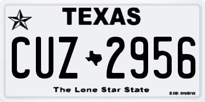 TX license plate CUZ2956