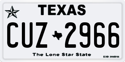 TX license plate CUZ2966