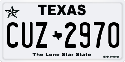 TX license plate CUZ2970