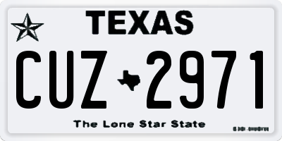 TX license plate CUZ2971