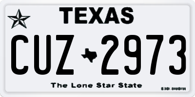 TX license plate CUZ2973
